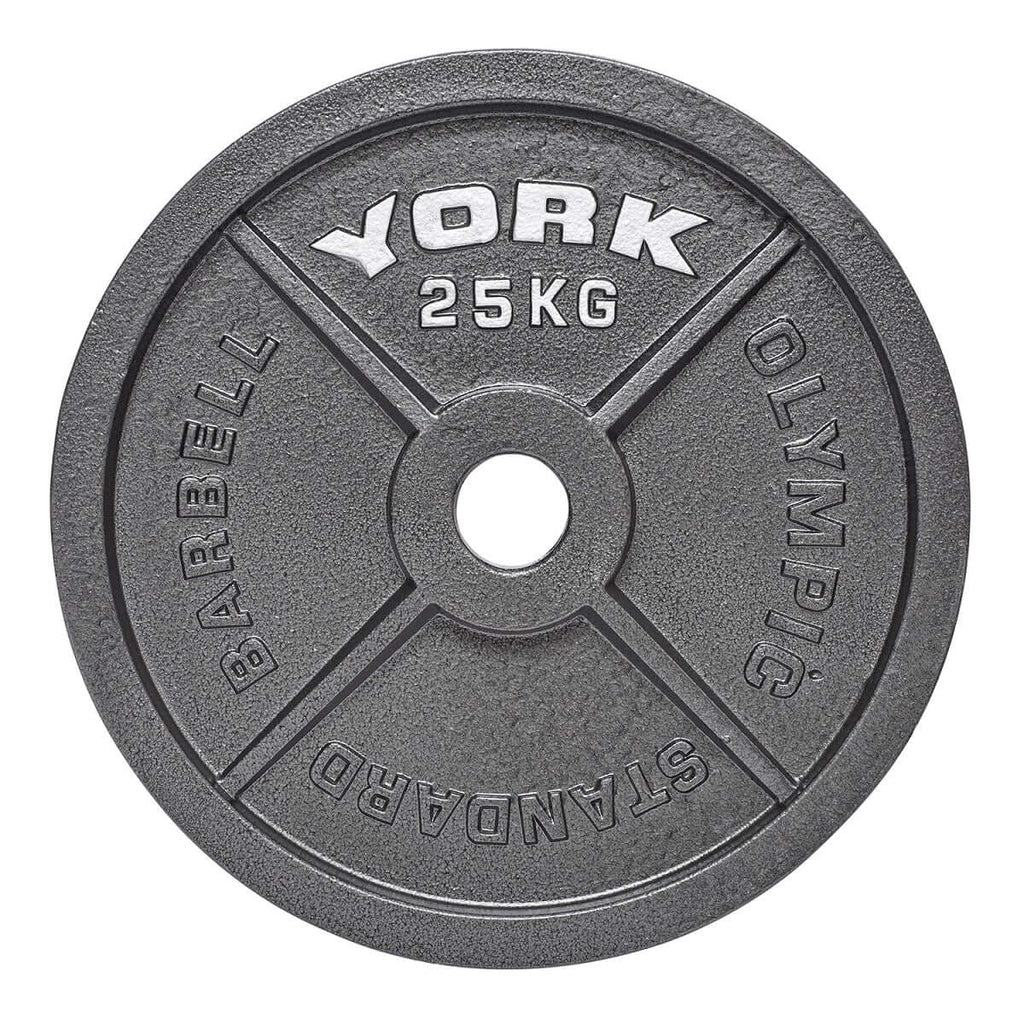 York 25kg Olympic Hammertone Cast Iron Weight Plate