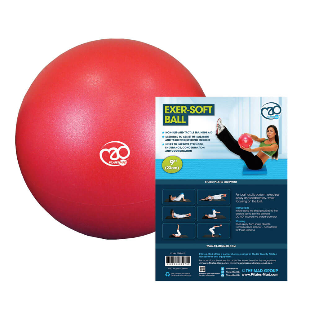 Fitness Mad 9 Inch Exer-Soft Ball with exercise instructions