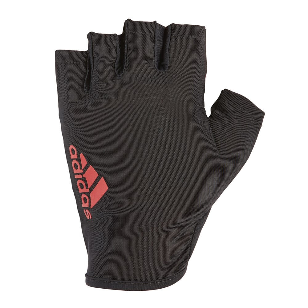 Adidas Mens Half Finger Essential Gloves - Red