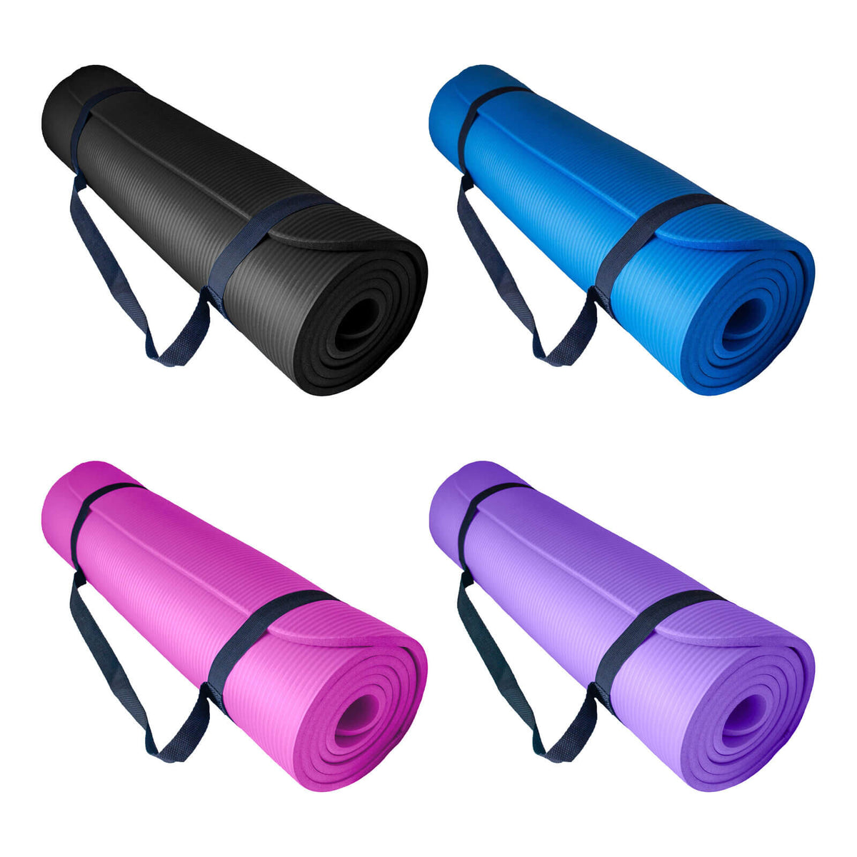 Azure 10mm Exercise Mat with Carry Strap Workout For Less