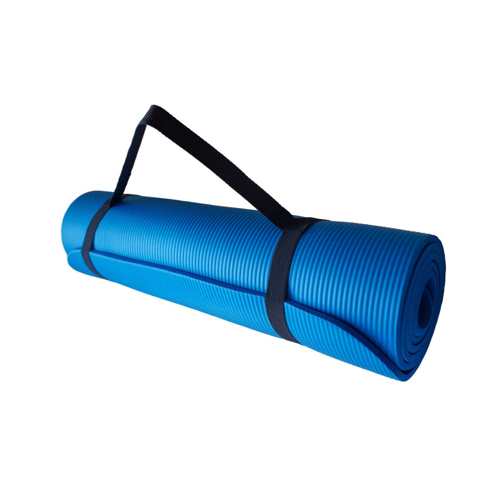 Azure 10mm Exercise Mat with Carry Strap