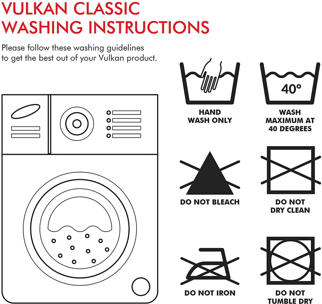 Vulkan Classic Reinforced Back Support - Washing Instructions