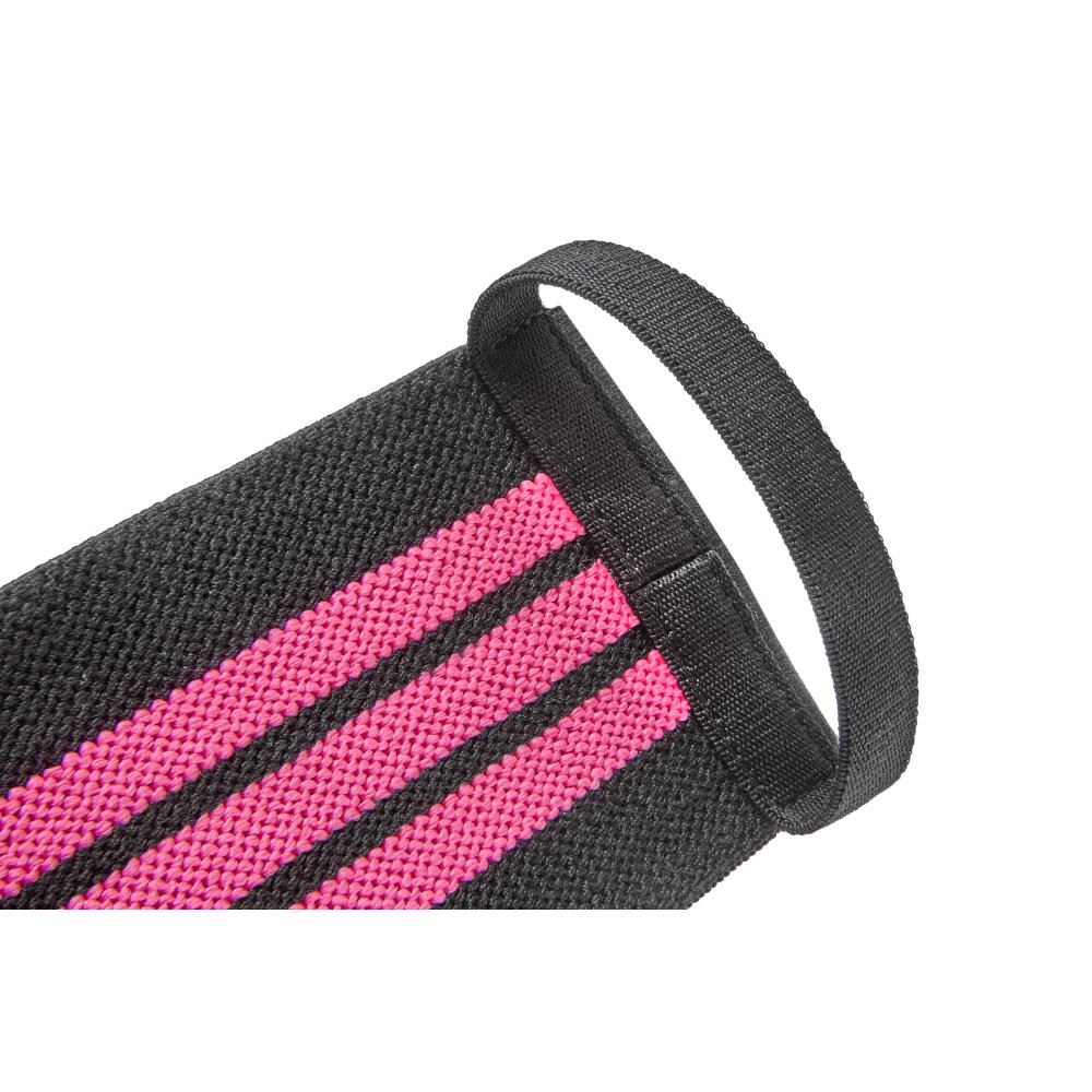 Black and pink  adidas wrist wraps on a white background
