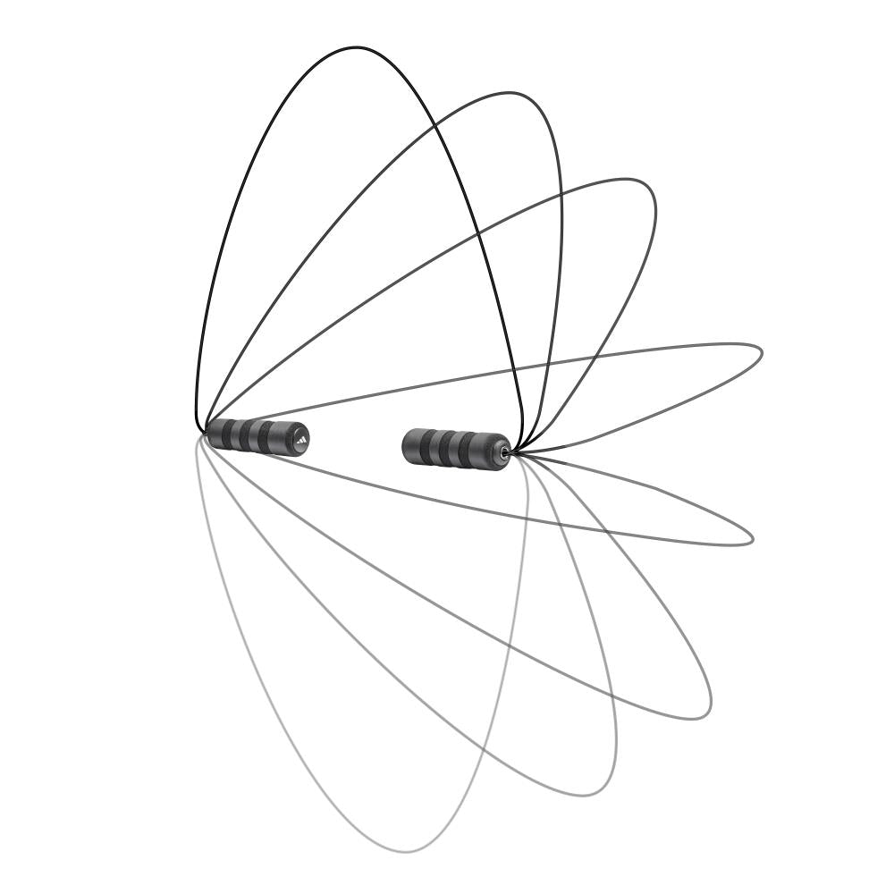 Black and white illustration of the Adidas Speed Rope