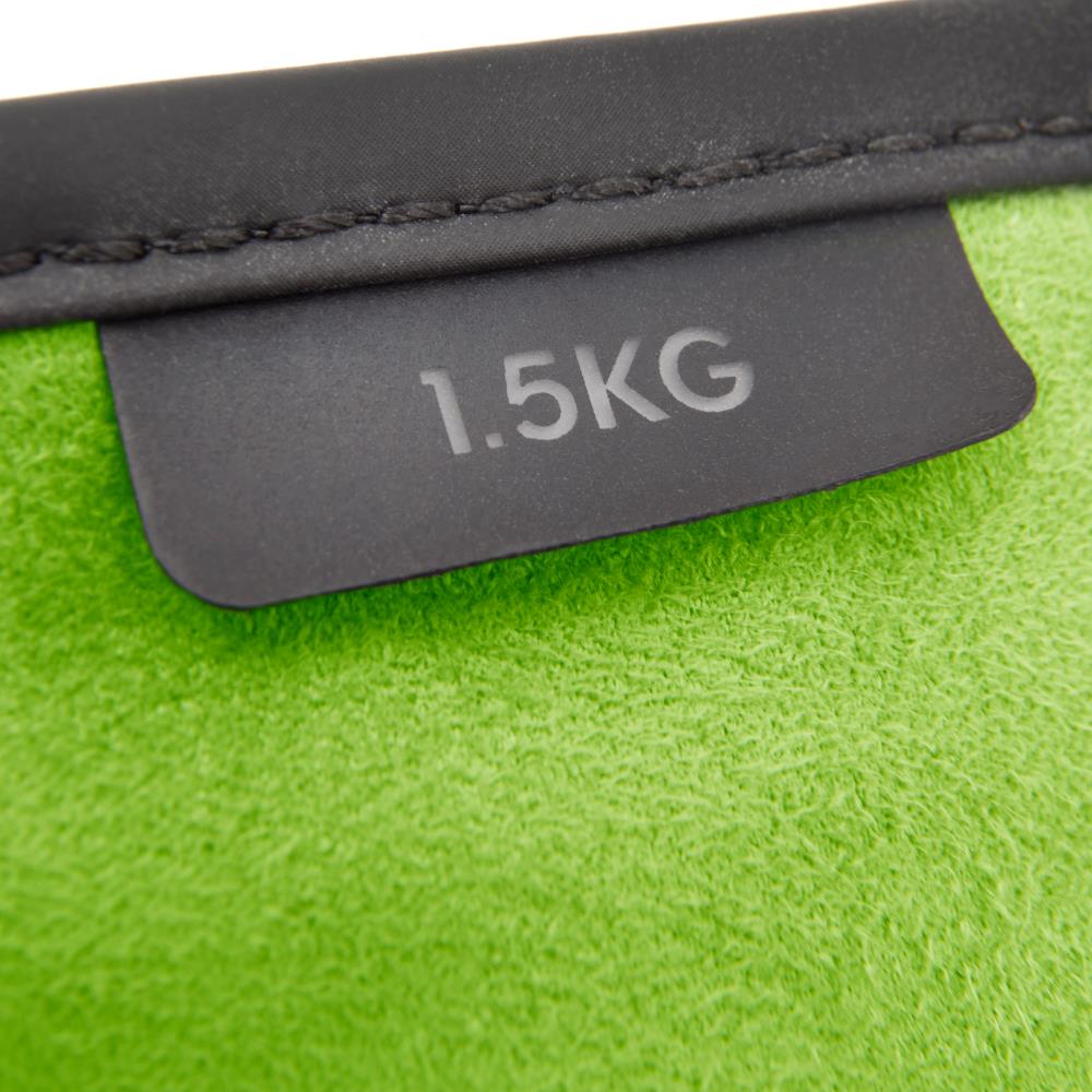 Inner green lining of adidas Performance Ankle Wrist weights 1.5kg with a black label indicating weight capacity of 1.5KG