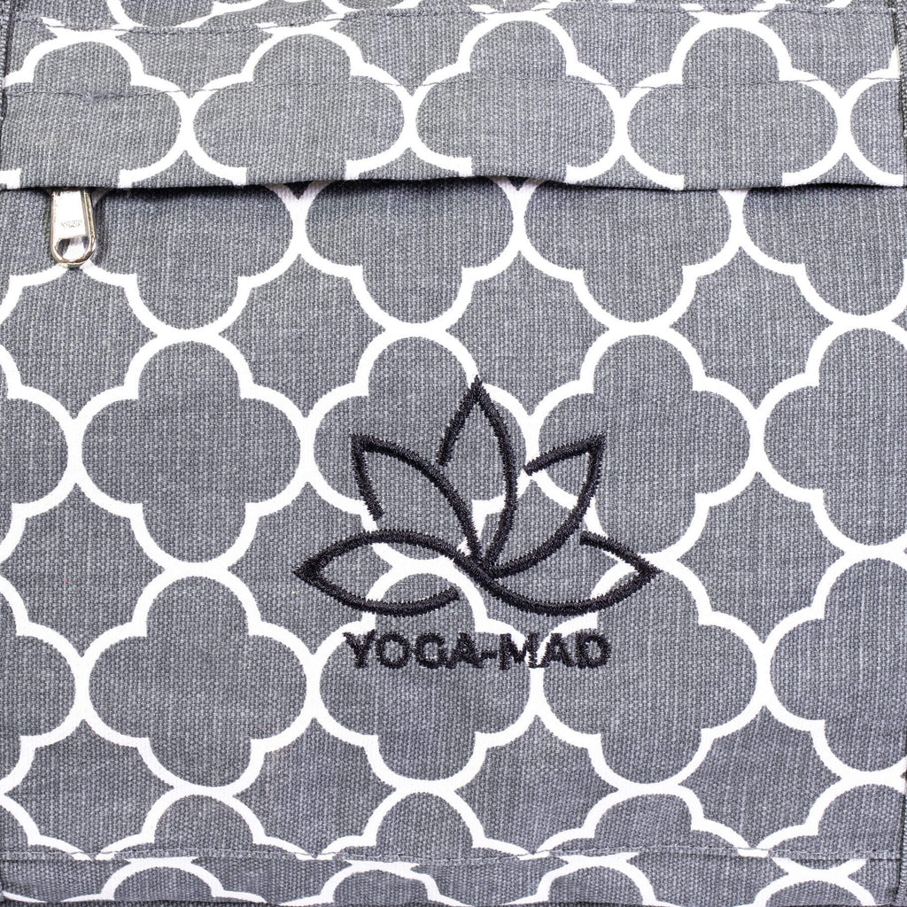 Fitness Mad Deluxe Yoga Kit Bag - Grey Logo