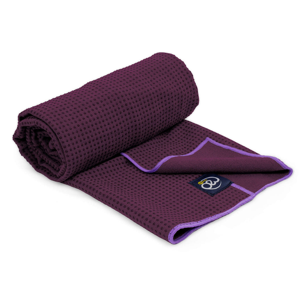 Fitness Mad Grip Dot Hot Yoga Towel - Aubergine