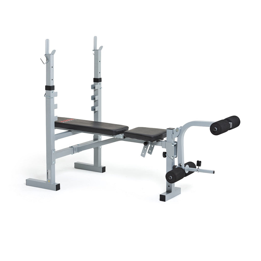 York B530 Barbell Bench with Adjustable Extended Barbell Stands