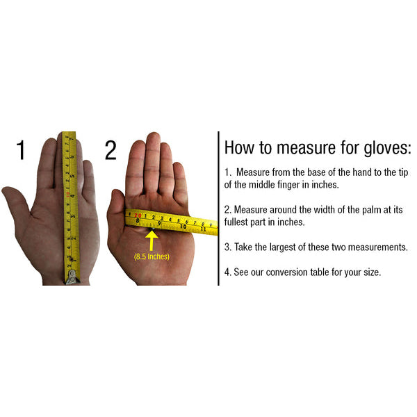 Size Guide for York Barbell Training Gloves