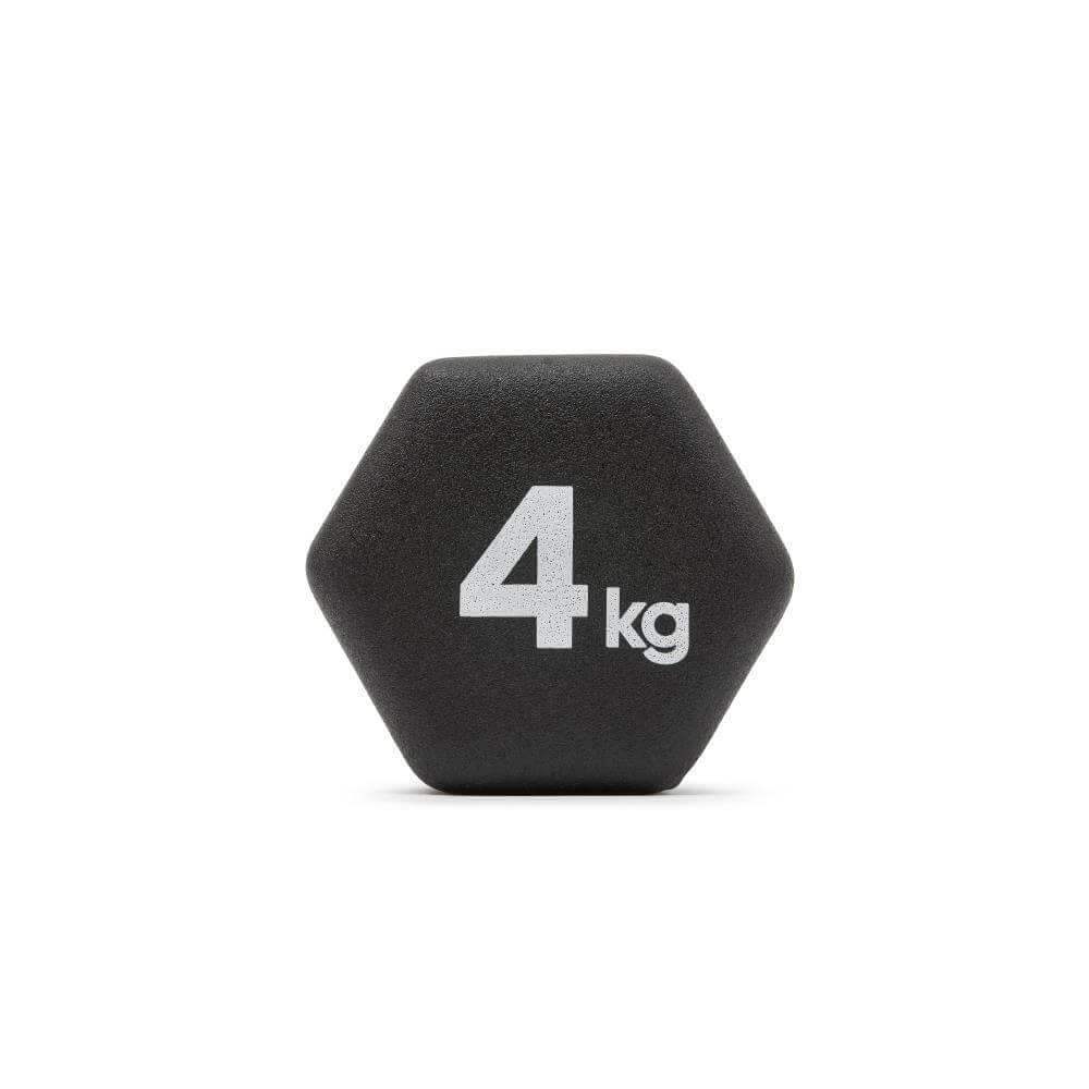 adidas-4kg-dumbbells showing 4kg on hexagon end of dumbbell