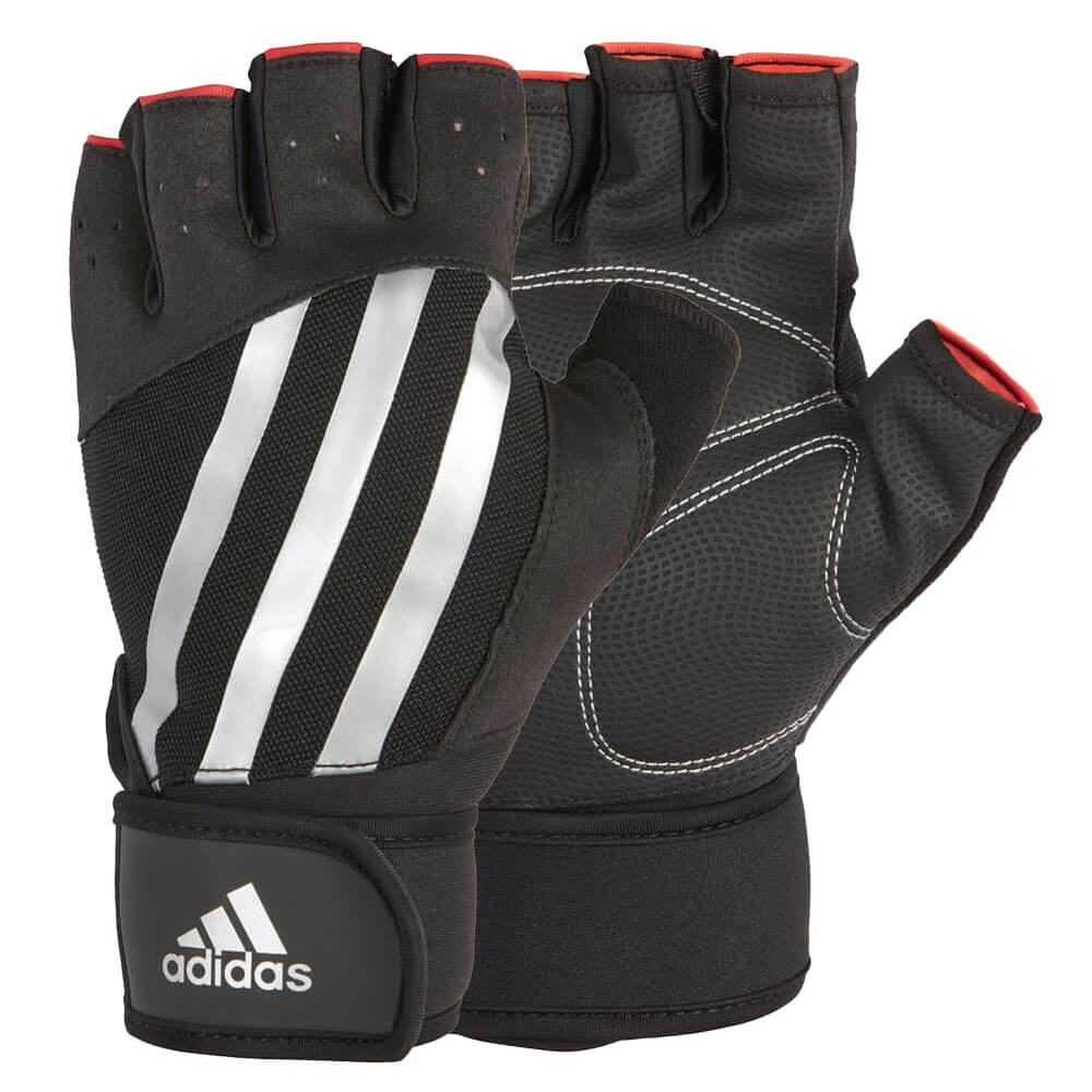 adidas Elite Weight Lifting Gloves, Silver Pair