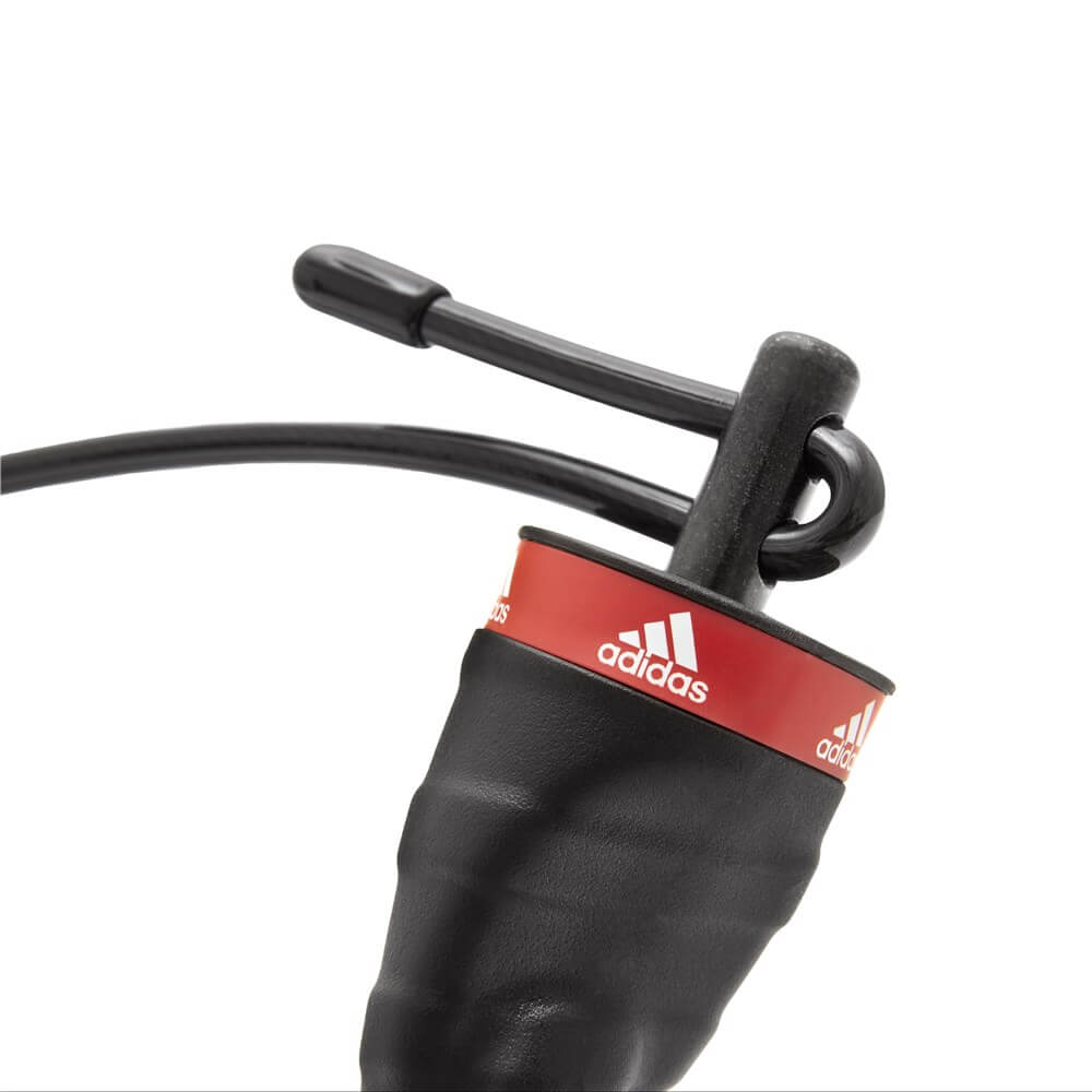 Adidas Jump Rope showing the handle with adjustable length mechanism