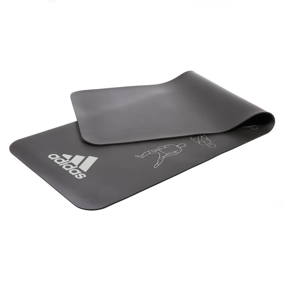Adidas Stretch Mat showing the front and underside of the mat