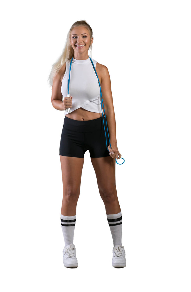 Woman holding an Azure Cardio Skipping Rope