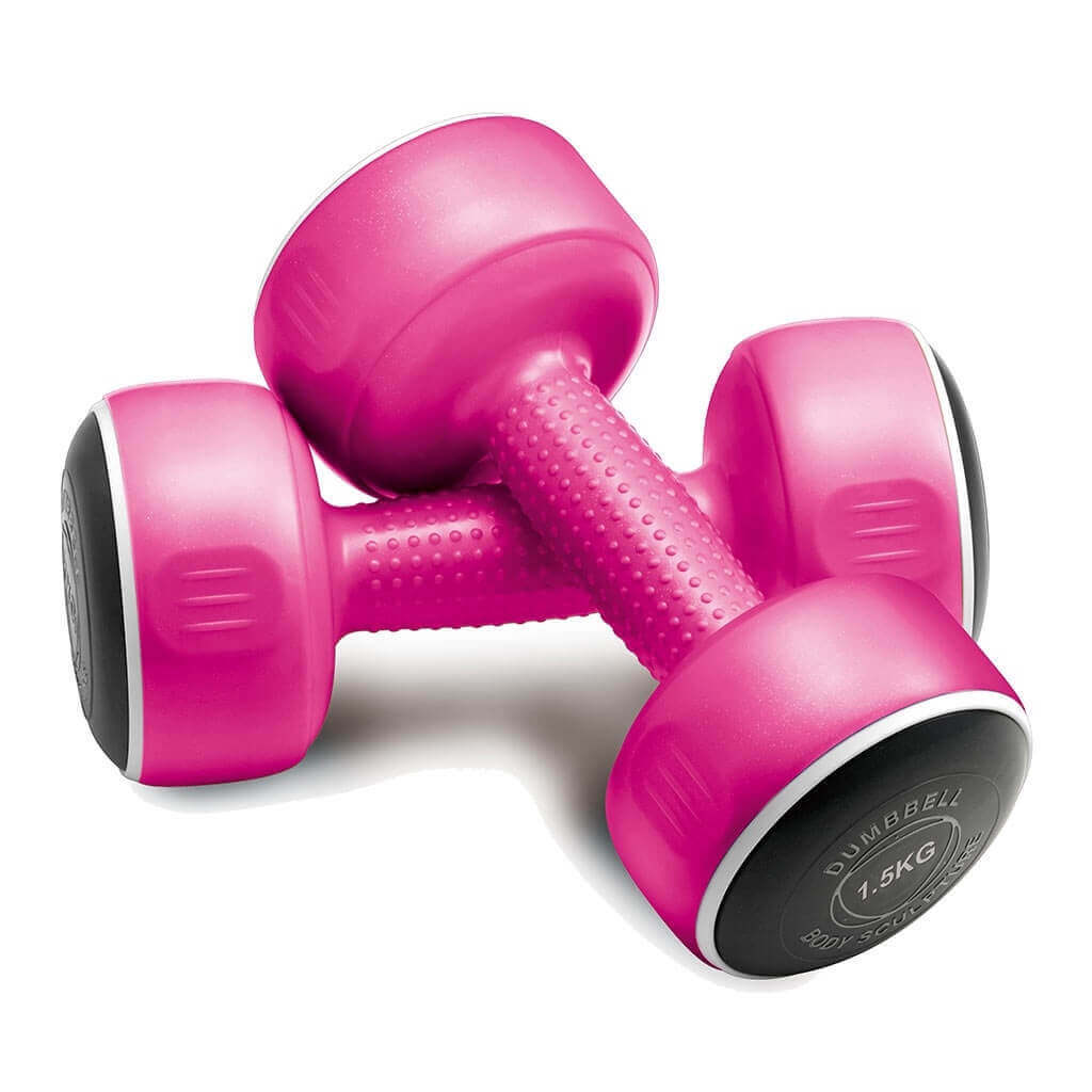 Body Sculpture Dumbbell Set - 1.5kg Weights - Pink