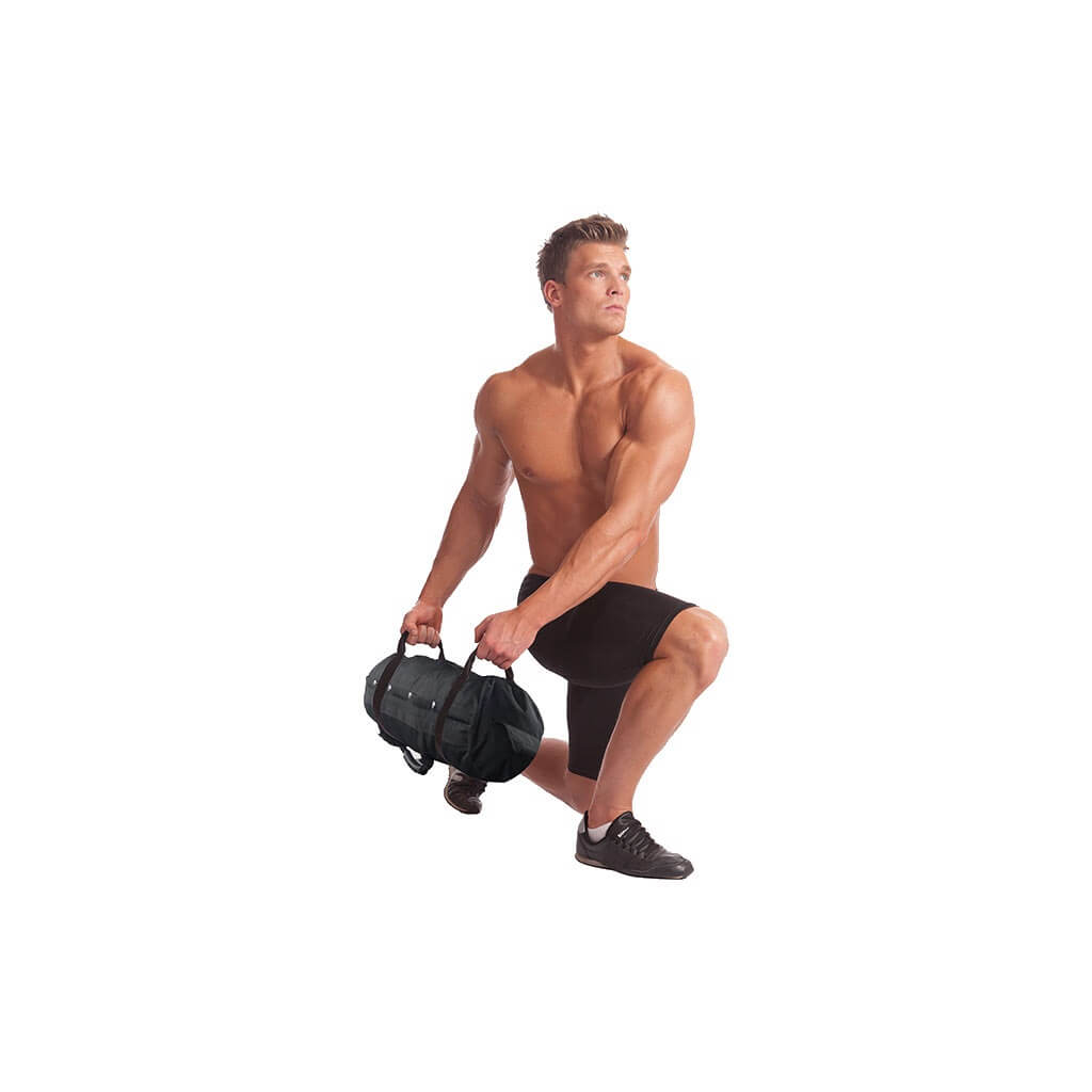 Man exercising holding a Body Sculpture Sandbag Training Bag