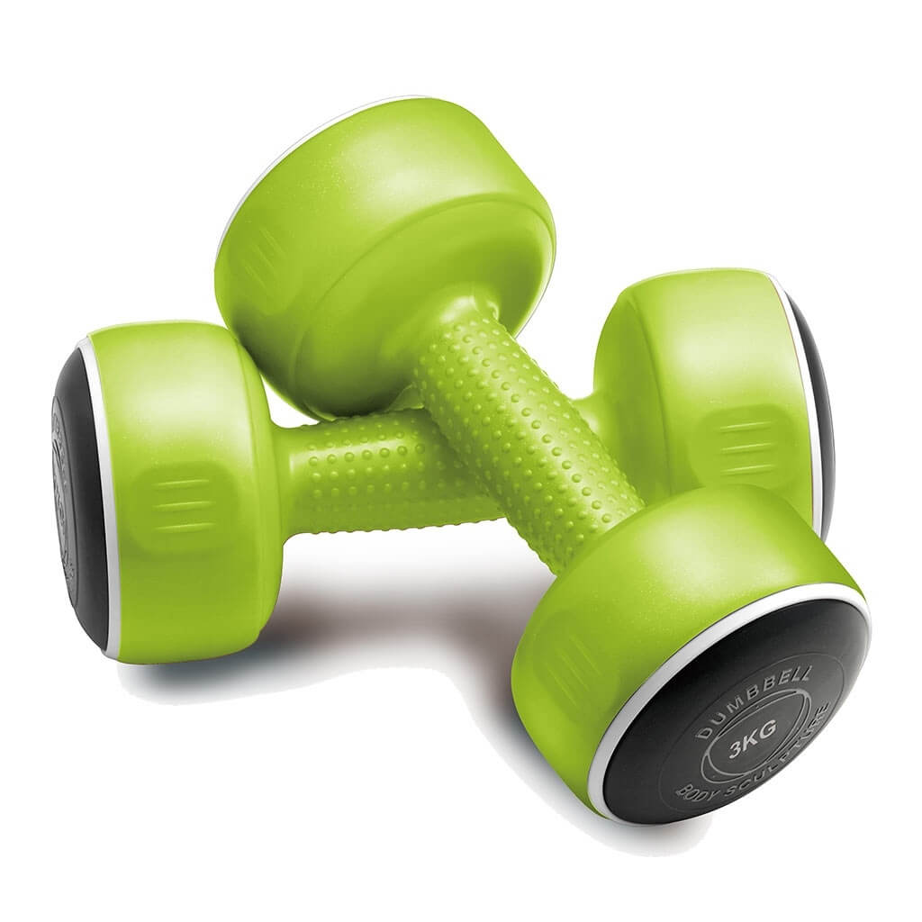 Body Sculpture Dumbbell Set - 3kg Weights - green