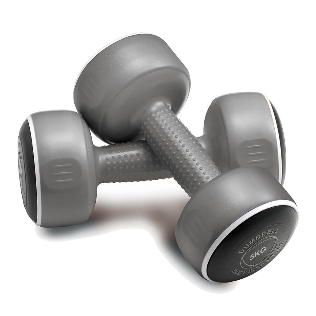 Body Sculpture Dumbbell Set - 5kg Weights - grey