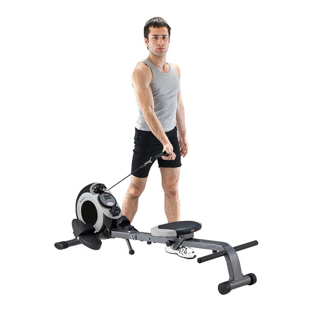 Man using a Body Sculpture Magnetic Rower and Gym