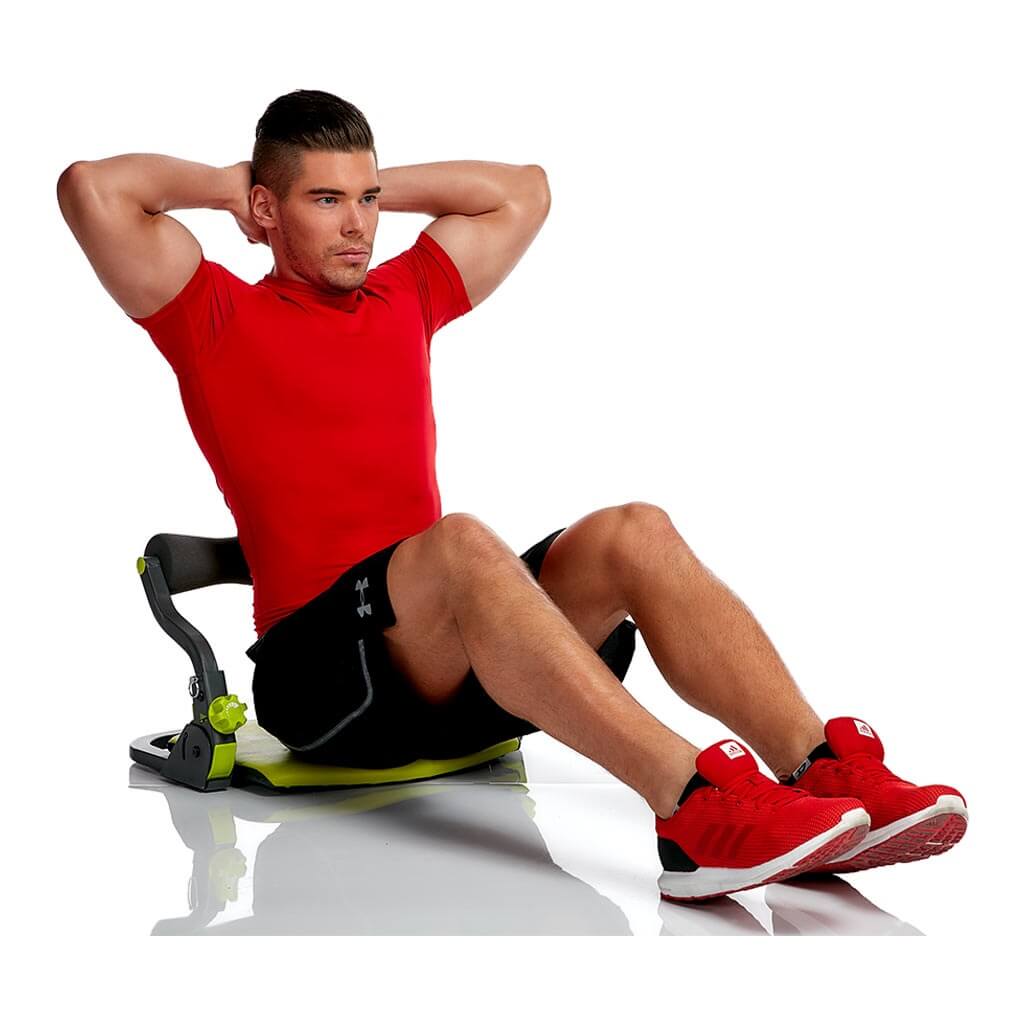 Man exercising on a body-sculpture-core-trimmer