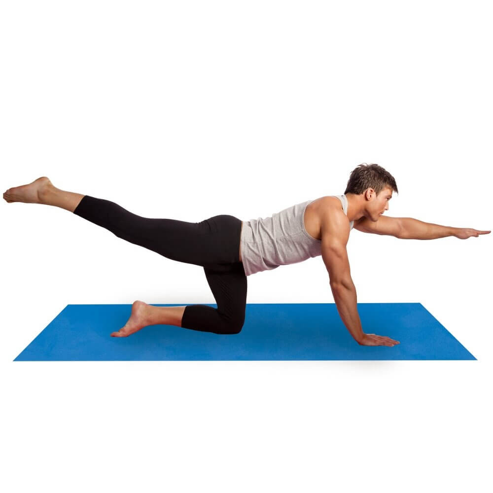 Man exercising on a body-sculpture-exercise-mat