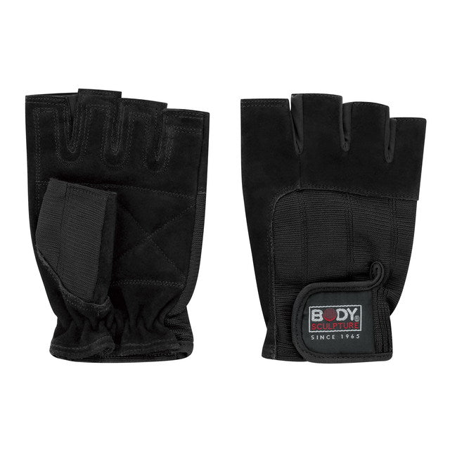 Body Sculpture Leather Weight Lifting Gloves - Black