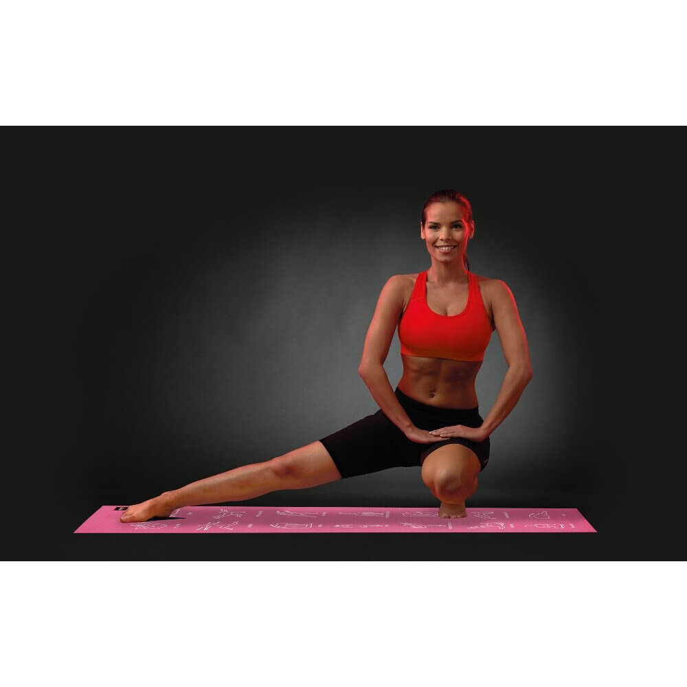 Woman exercising on a body-sculpture-instructional-yoga-exercise-mat