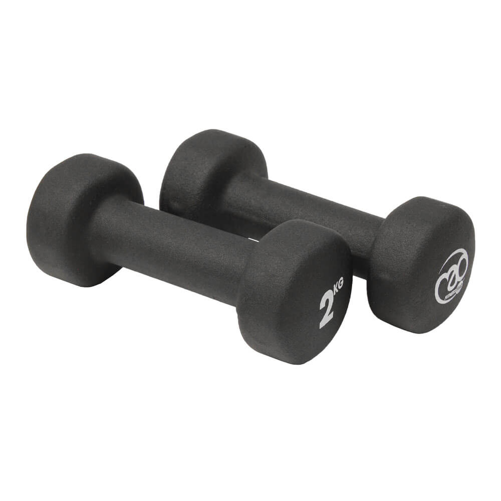 Fitness Mad 2kg Black Dumbbell - Pair