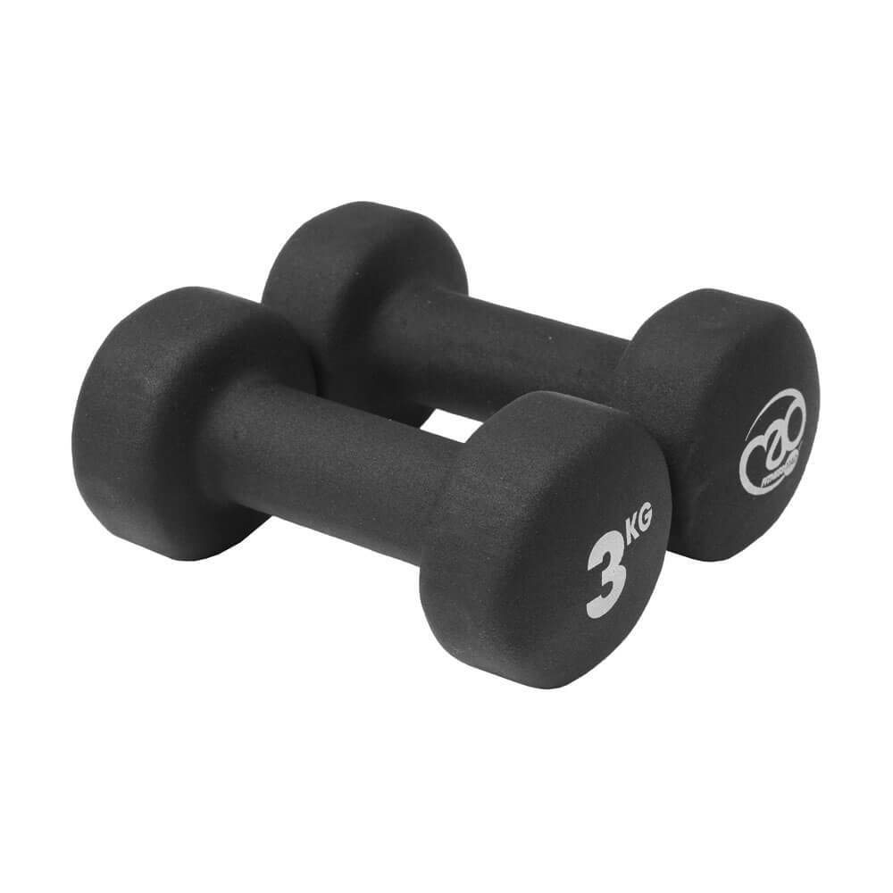 Fitness Mad 3kg Black Dumbbells - Pair