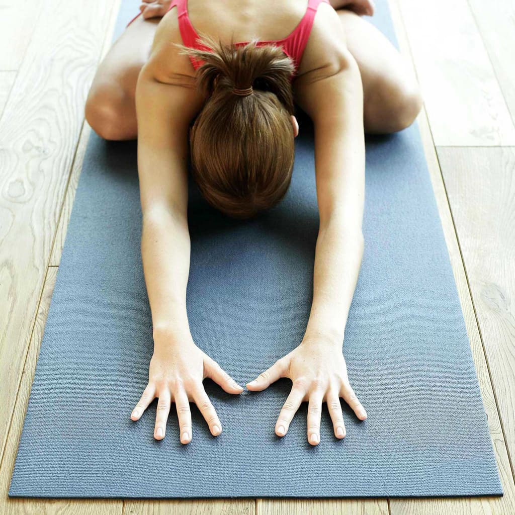 Yoga Pose on Fitness Mad Travel Mat