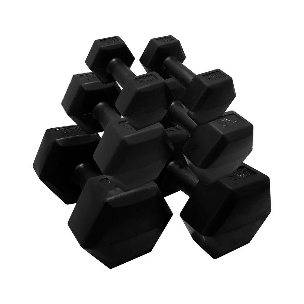 HXGN 12kg Hex Dumbbell Weight Set