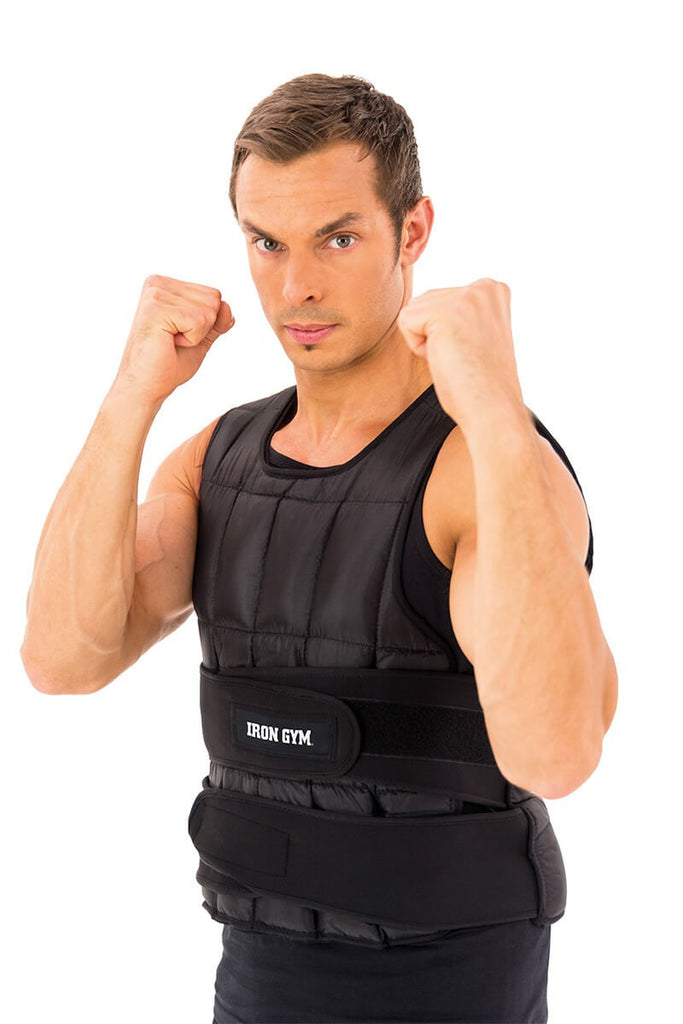 Man wearing a Iron Gym 10kg Adjustable Weighted Vest