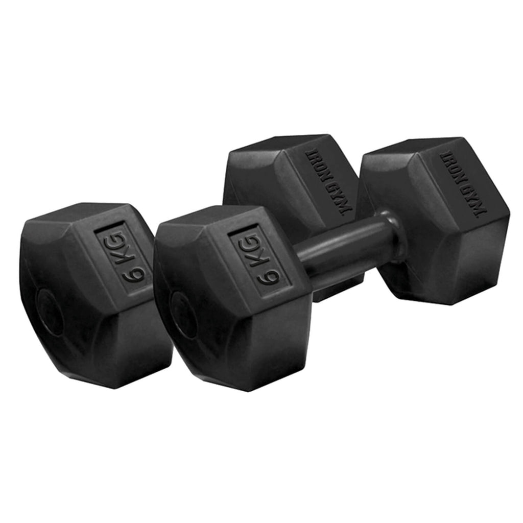 Iron Gym Fixed Hex Dumbbells - 2 x 6kg