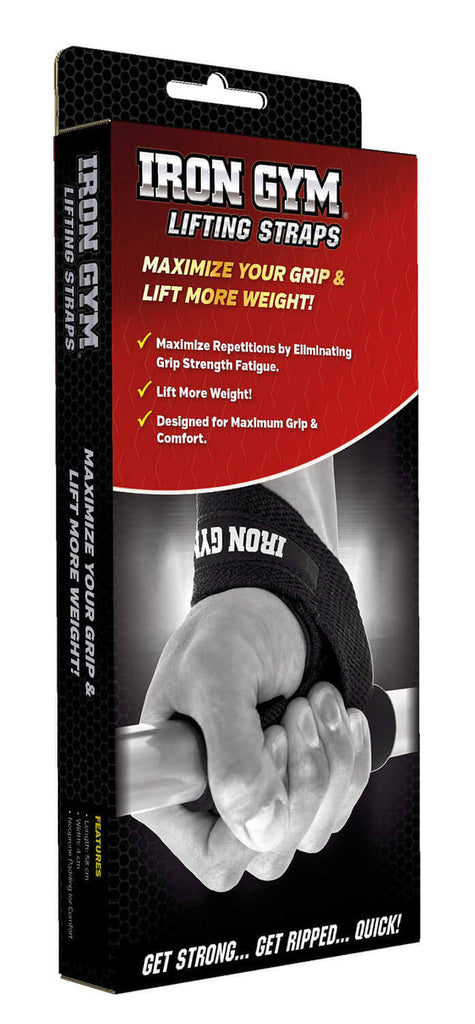 Iron Gym Lifting Straps in its packaging