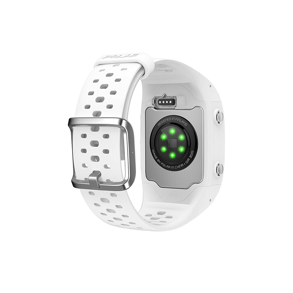 Polar M430 GPS Running Watch with Wrist-Based Heart Rate - white - showing the sensor