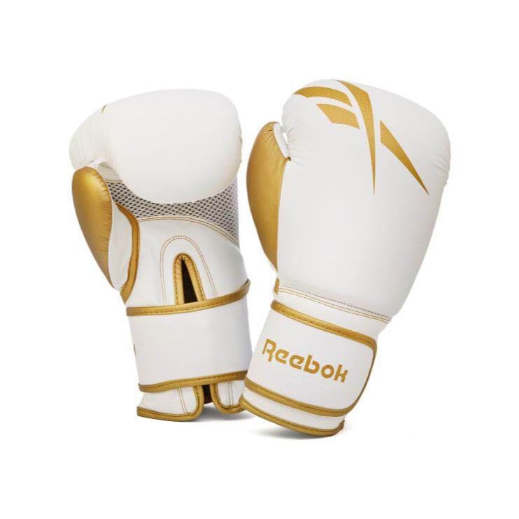 Reebok Boxing Gloves - White and Gold