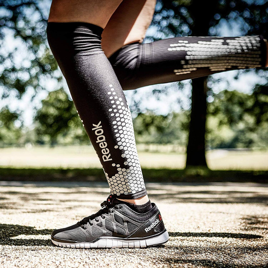 Runner wearing Reebok Compression Leg Sleeves