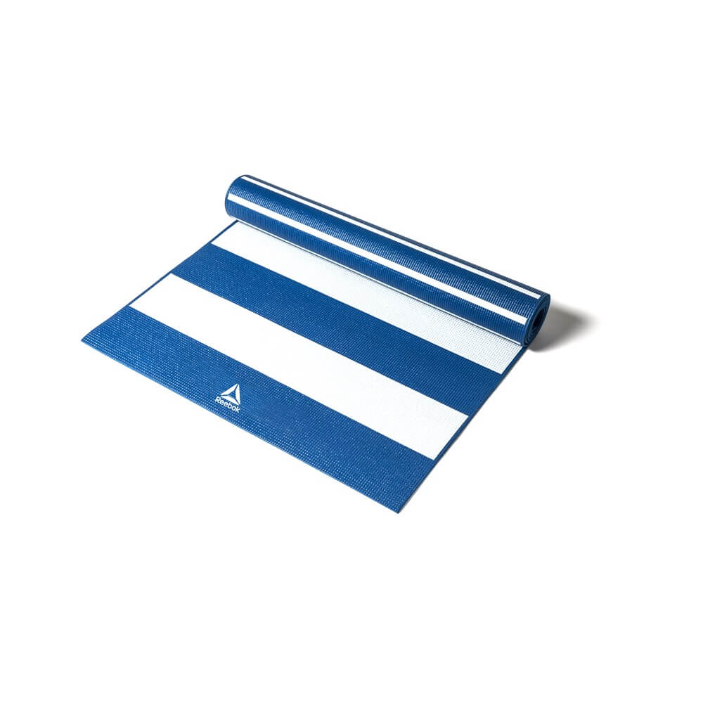 Reebok Double Sided 4mm Yoga Mat - Blue Stripes