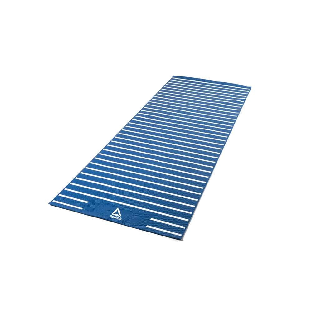 Reebok Double Sided 4mm Yoga Mat - Blue Stripes