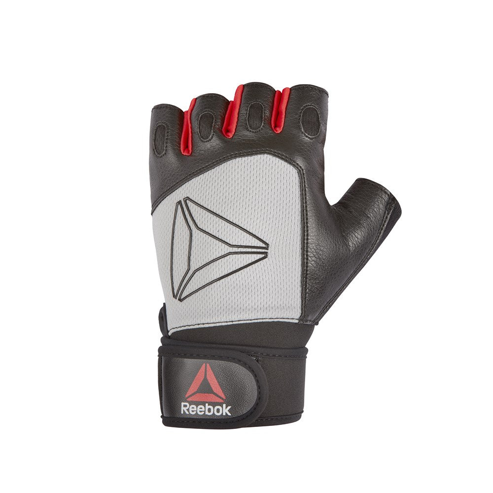 Reebok Leather Weight Lifting Gloves - Grey