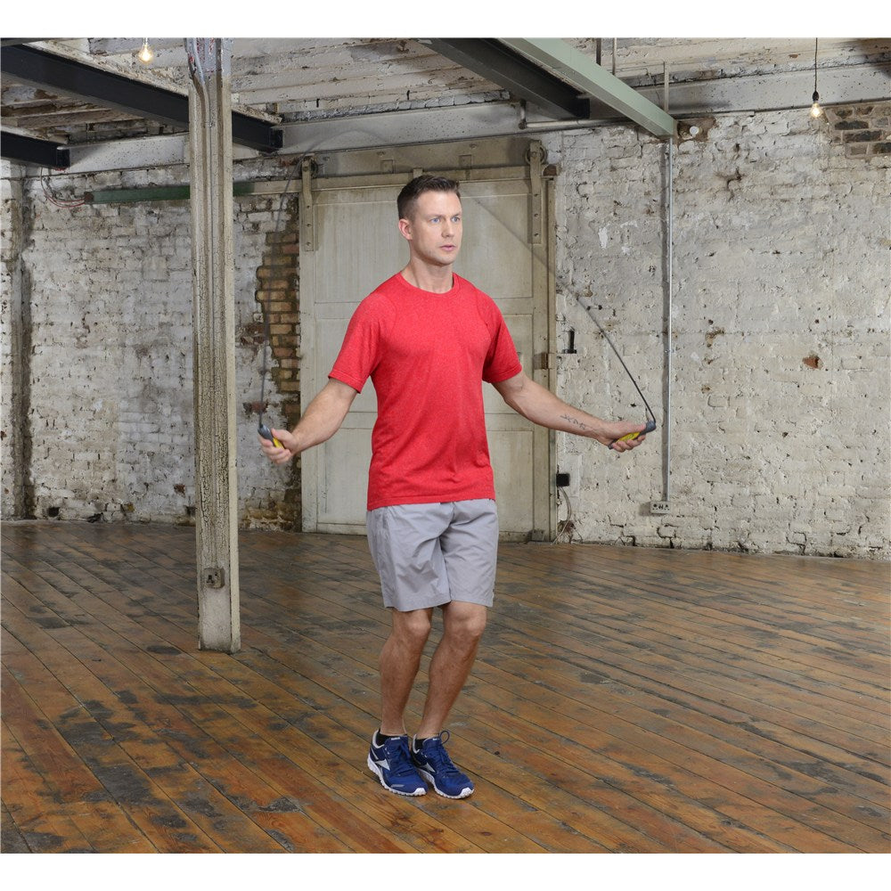Reebok Studio Leather Skipping Rope -  Man do a Jump Workout