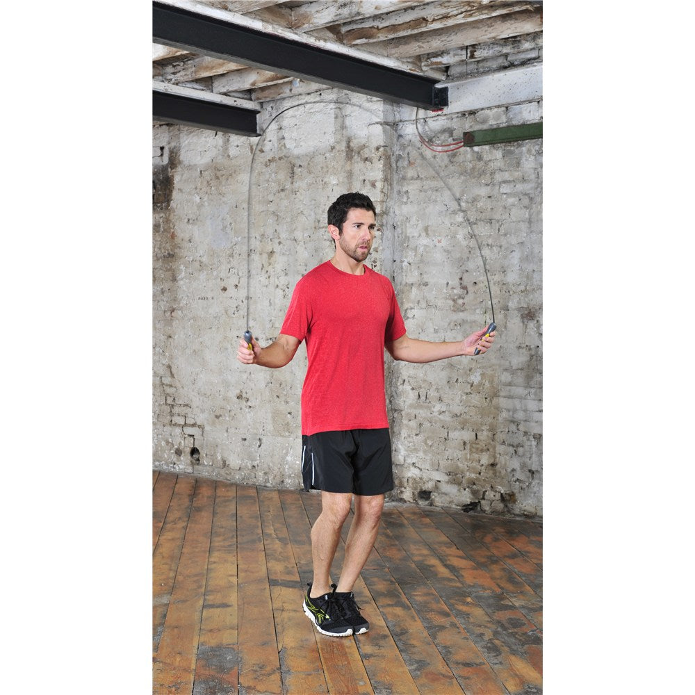 Man skipping with a Reebok Studio Leather Skipping Rope