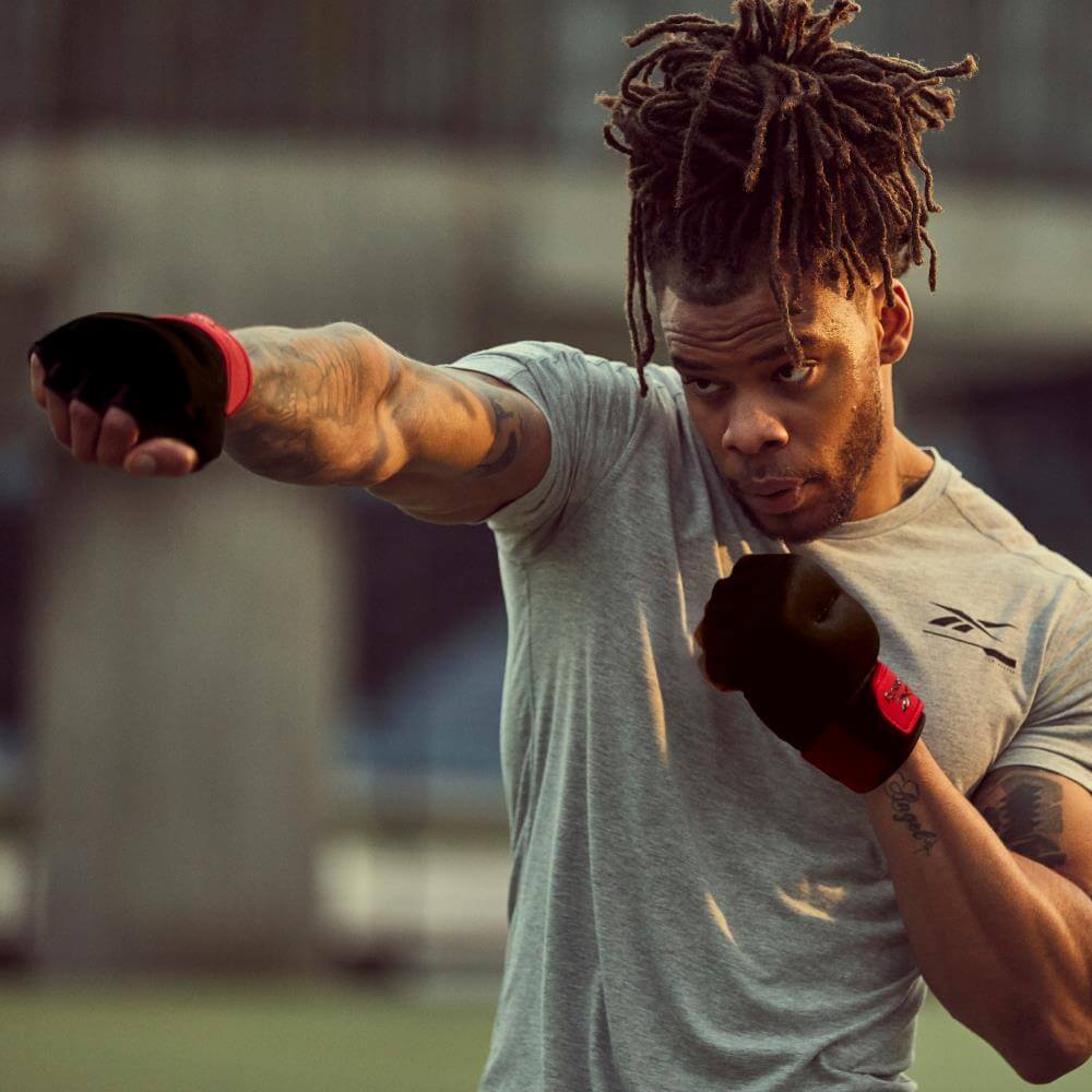 Reebok Weighted Gloves - Man Shadow Boxing