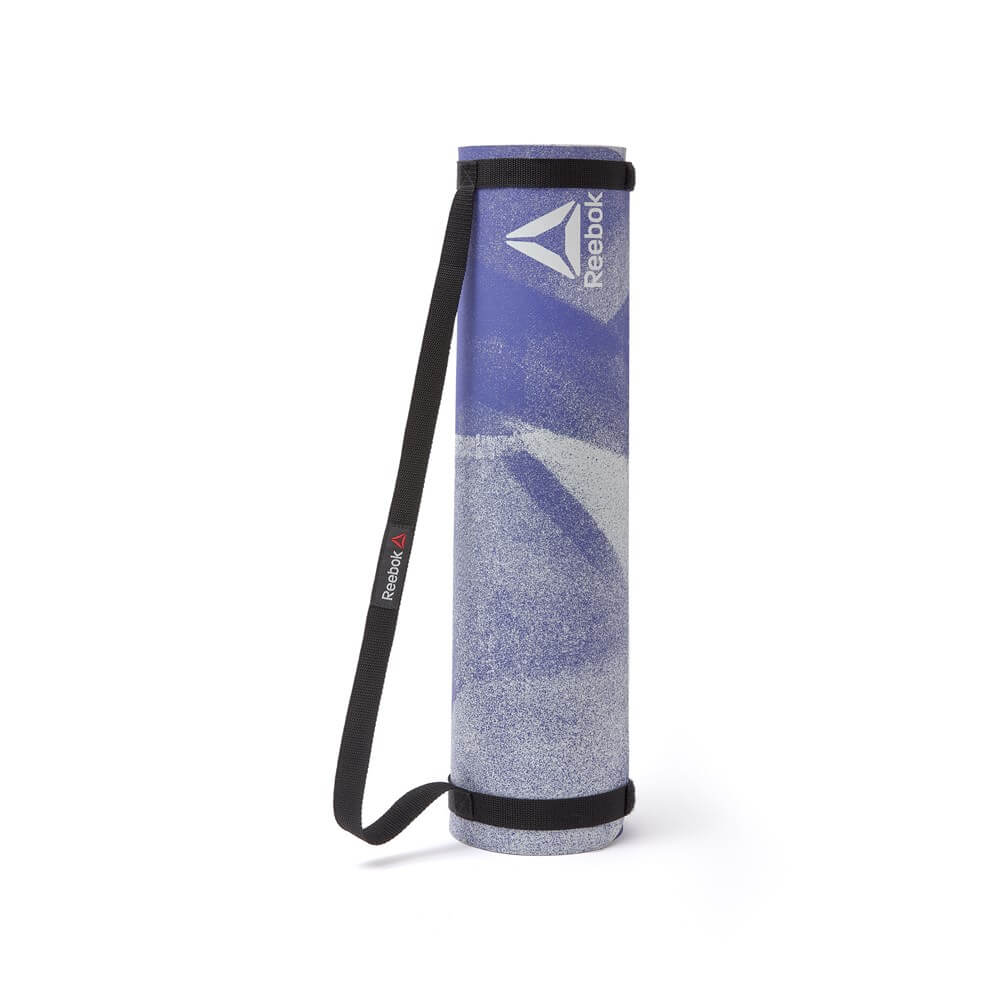 Reebok 4mm POE Yoga Mat - Purple with Carry Strap