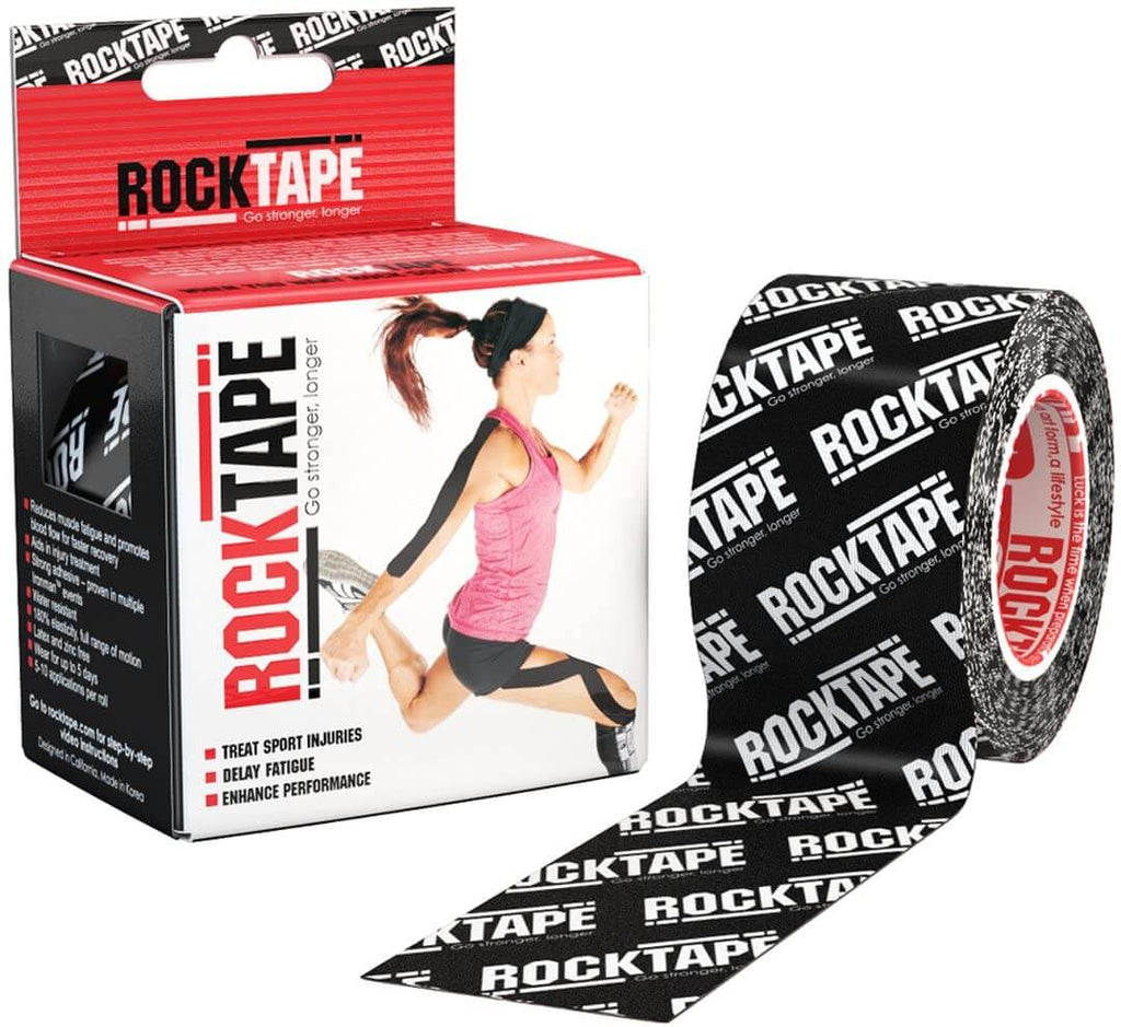 RockTape Kinesiology Tape 5cm x 5m - Black/White