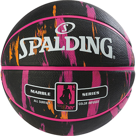 Spalding NBA Marble Multi-Coloured Women's Basketball - Black