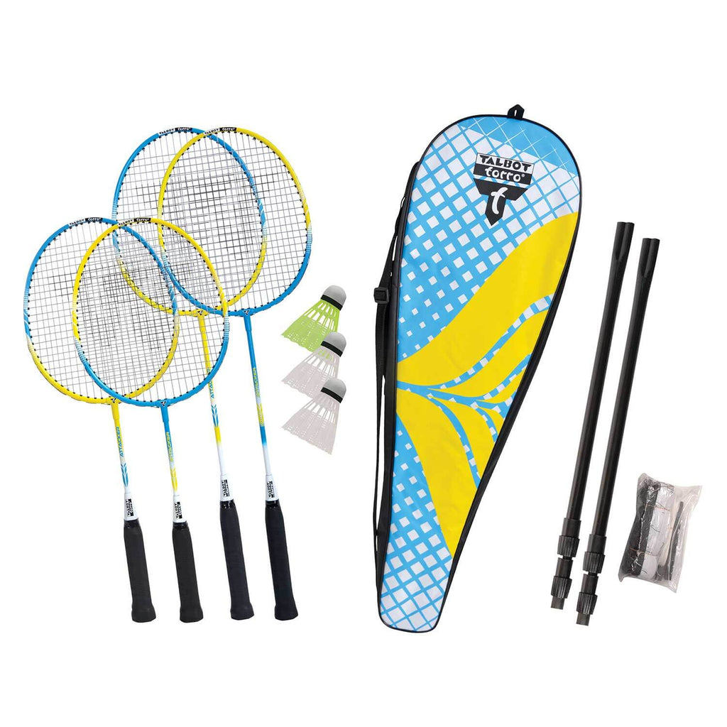 Talbot-Torro Family Badminton Set with rackets, shuttlecocks and net
