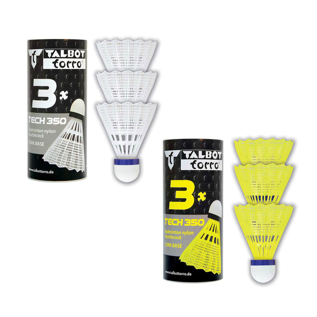 Talbot-Torro Tech 350 Medium Nylon Shuttlecocks - 3 Pack