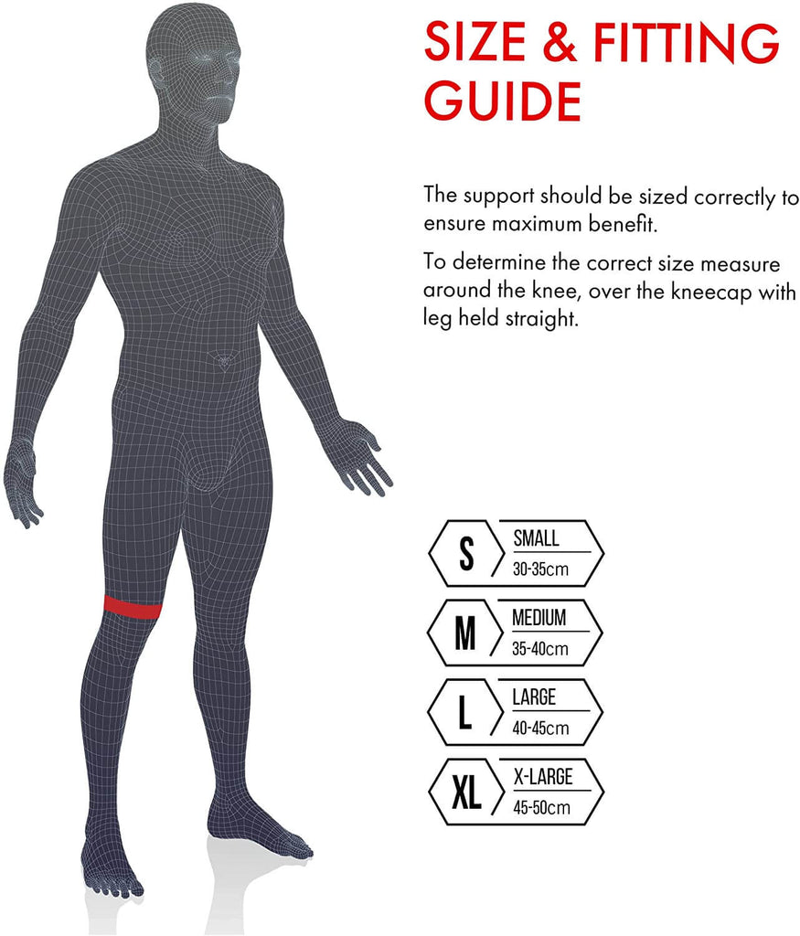 Vulkan Classic Stabilised Knee Support - Size Guide