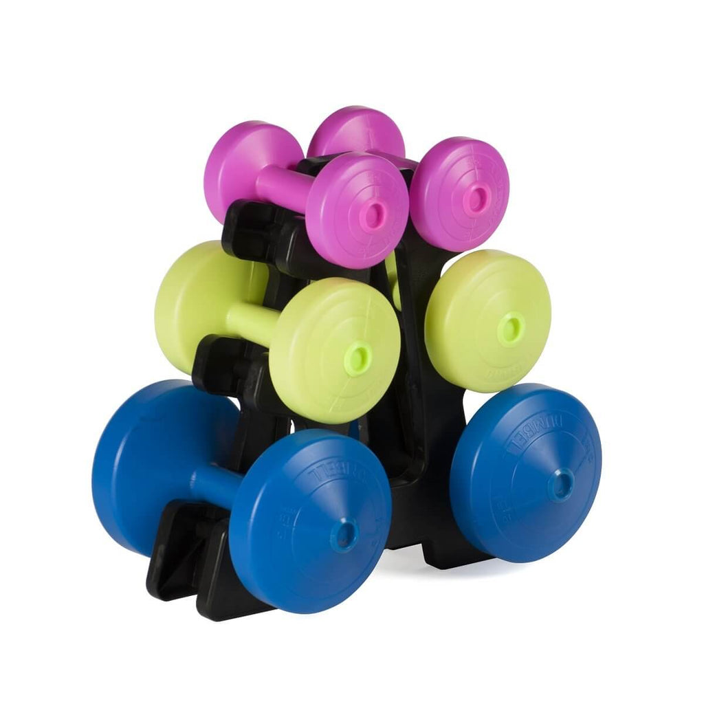 York 35lb Vinyl Dumbbell Set with Stand